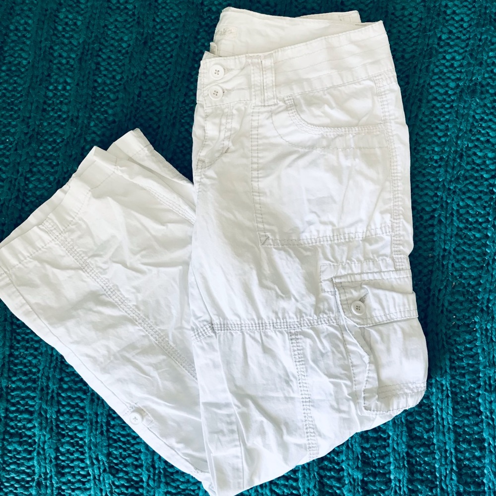 Y2k Aeropostale White Low Rise Cargo Capri Pants Gem